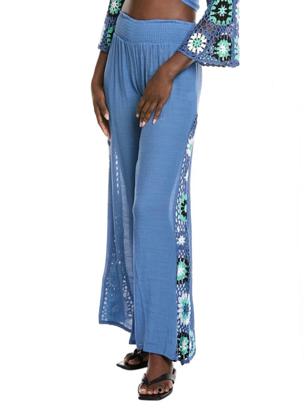 ELAN Crochet Granny Square Panel Pant